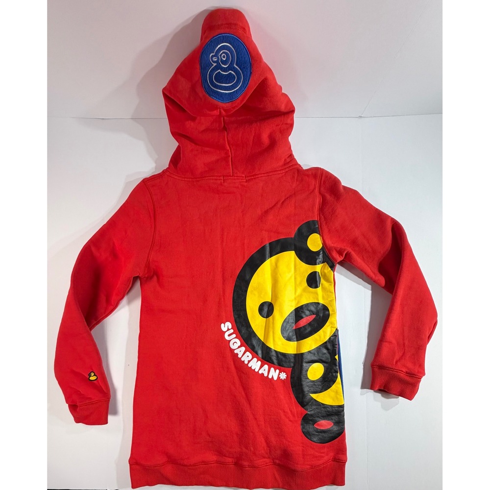 Sugarman Unlimited Edition Red Graphic Hoodie Blue Fleece Pockets Size 2 Mens